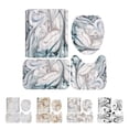 thumbnail image 3 of CSCHome Marble Pattern Shower Curtain Four-Piece Set,Bathroom Decoration,Wet and Dry Bathroom Set, 3 of 5