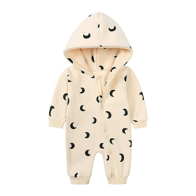 EDFBUYKRS Justaucorps Bébé Rallonge Boutons-Pression Garçons Filles Fermeture Éclair Chaud à Capuche Combinaison Manches Longues Tenue Automne Hiver Vêtements
