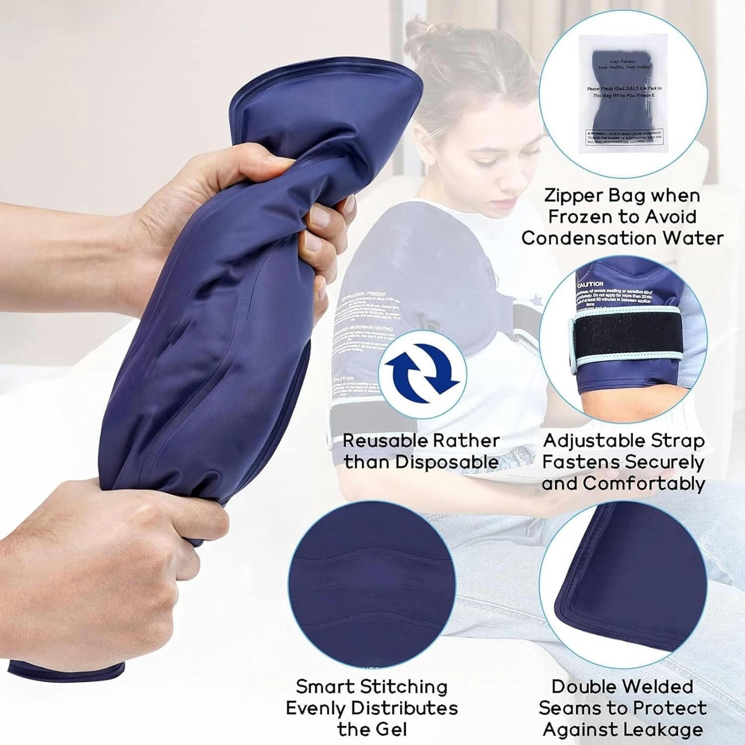 GXCZ Shoulder Ice Pack Rotator Cuff Cold Therapy, Reusable Gel Shoulder Ice Cold Pack Shoulder Support Ice Wrap for Injuries Pain Relief & Tendonitis Recovery After Shoulder Surgery Swelling