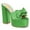 Green, variant on FSJ Women Open Toe Butterfly Platform Sandals Slip on Chunky High Heel Mules Fashion Prom Evening Slide Sandals Size 8 Green