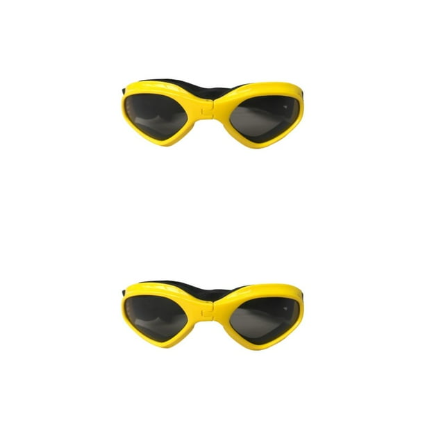 Methold 1 par de gafas de sol ABS para mascotas Gafas de snowboard de color sólido Negro Amarillo 2piezas