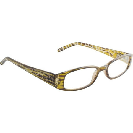 Wink by ICU 2.50 Fashion Reading Glasses, tortoise with giraffe pattern etching