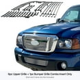 thumbnail image 3 of APS Compatible with Ford Ranger 2006-2012 FX4 XL XLT Main Upper Lower Bumper Stainless Steel SS Chrome Billet Front Grill Grille Insert Combo F67773A, 3 of 7