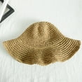 thumbnail image 4 of Cheers.US Women Girls Wide Brim Straw Hat Foldable Roll up Sunshade Packable Solid Color Sun Hat Cap for Summer, 4 of 7