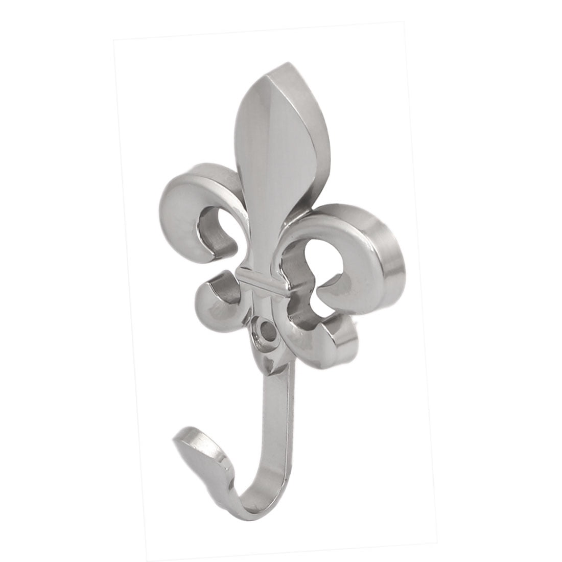 Unique Bargains 3.7' Length Silver Metal Flower Shape Wall Mounted Towel Hook with Screw