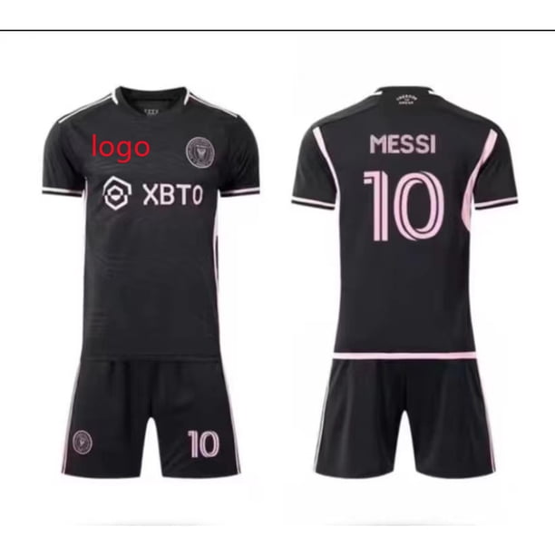 kit Para Niños 2023-2024 MLS Inter Miami CF Jersey Fútbol Camisetas Messi Manga Corta Deportes Tee + Pantalones Cortos