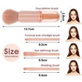 thumbnail image 2 of Juego de brochas de maquillaje 4 en 1, portátil, de viaje, para labios, iluminador, sombra de ojos y polvos sueltos., 2 of 6