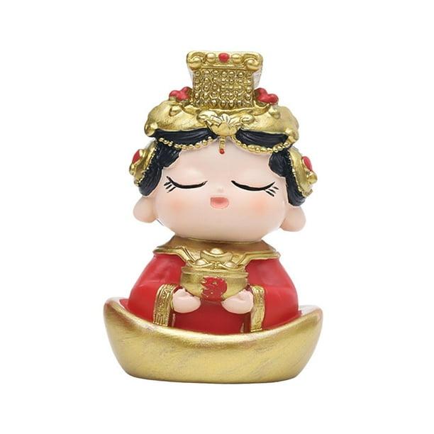 Estatua de la Madre Mazu, figura de resina, adorno de mesa, escultura para sala de estar Base Yuanbao