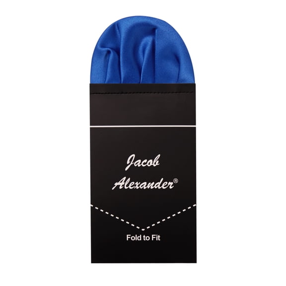Jacob Alexander Men's Pre-Folded Puff Pocket Square Handkerchief Hanky - Royal Blue
