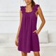 thumbnail image 2 of TaTaai Ladies Fashion Square Neck Sleeveless Solid Color Ruched Dress Elegant Casual Style Soft Breathable Stretchy Dress Ideal for Daily Wear and All Occasions Gift, 2 of 6