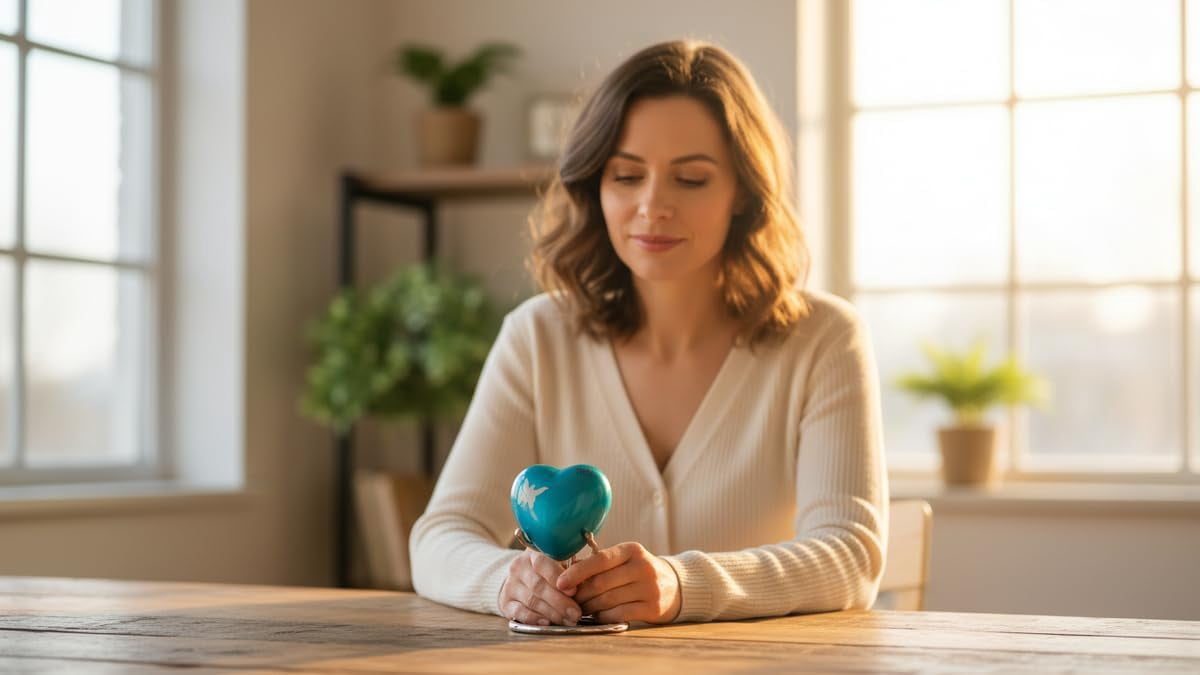 Small Love Heart Urn for Human Ashes | Mini Keepsake Funeral Ash Container for Human Remains with Display Stand, and Box Small Love Heart Pet Urn for Ashes