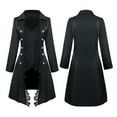 thumbnail image 2 of FRSASU Plus Size Women Coats Women'S Medievals Solid Color Long Sleeve Triple-Breasted Coat, 2 of 7