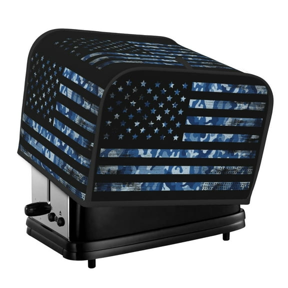 Lsque Navy Camouflage American Flag Print 4 Slice Toaster Cover , Kitchen Appliance Dustproof Protector , Toaster Protector Dustproof Kitchen Appliance Cover