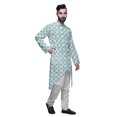 thumbnail image 2 of Atasi Cotton Slub Printed Fashion For Men Asymmetric Button Down Kurta For Men, 2 of 5