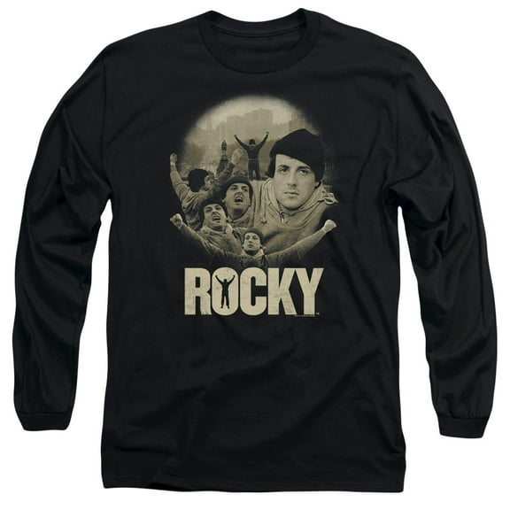 Rocky Feeling Strong Long Sleeve Adult 18/1 T-Shirt Black