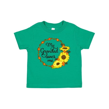 

Inktastic My Grandad Loves Me with Sunflower Wreath Gift Toddler Boy or Toddler Girl T-Shirt