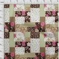 thumbnail image 4 of oneOone Polyester Spandex Brown Fabric Asian Floral Mix Patch Sewing Craft Projects Fabric Prints By Yard 56 Inch Wide, 4 of 4