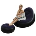 thumbnail image 1 of Sofá Silla Reclinable Plegable Tumbona Inflable Flocado PVC para Cine Familiar Noche Juegos Fiesta Camping, 1 of 9