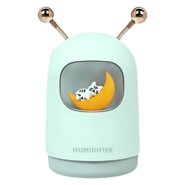 Humidificador Gato Difusor Aceites Esenciales Lampara Noche