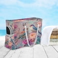 thumbnail image 6 of DIXRUYEE Beach Cooler Travel Tote Bags Beach Bag Fashion Butterflies Colorful Birds Flowers Printed, 6 of 7