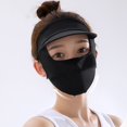 thumbnail image 3 of Eoperou Extended Brim Solid Color Cycling Headgear with Ear Loop Eyes Exposed Ice Silk Face Guard Sports Headwear Outdoor Supplies, 3 of 8
