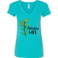 thumbnail image 3 of Inktastic Nebraska Girl Goldenrod Flower Women's V-Neck T-Shirt, 3 of 5