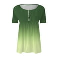 thumbnail image 4 of Green Women's Short Sleeve T-shirt, Summer Tops For Women 2025 Trendy Boho Floral Print Tunic Shirts Short Sleeve V Neck Tshirt Casual Loose Blouse,Women's Short sleeve T-shirt 3XL, 4 of 5