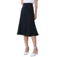 thumbnail image 4 of INSPIRE CHIC Women's Elegant Mermaid Work High Waist A-Line Fishtail Midi Skirt S Dark Blue, 4 of 5