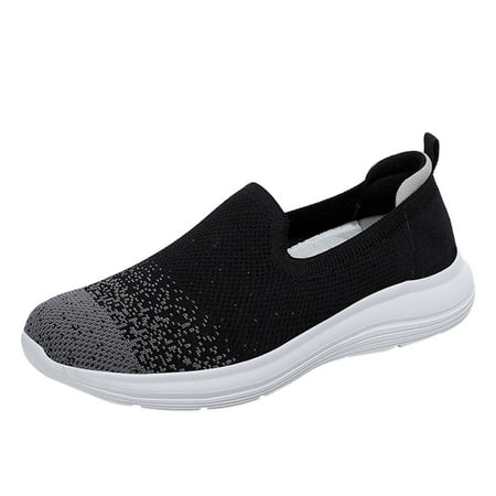 

SEMIMAY Women Breathable Lace Up Shoes Casual Shoes Unisex Lightweight Work Shoes Sporty Breathable Slip Work Trainers Black