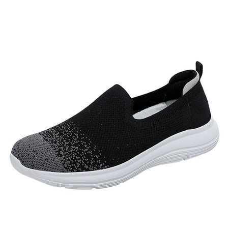 

SEMIMAY Women Breathable Lace Up Shoes Casual Shoes Unisex Lightweight Work Shoes Sporty Breathable Slip Work Trainers Black