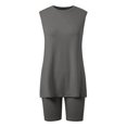 thumbnail image 7 of BOOMNY Womens 2 Peice Workout Shorts Sets Solid Sleeveless Tops Gym Yoga Shorts Outfits for Women Summer Athletic Matching Sets, 7 of 7