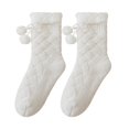 thumbnail image 1 of Goodw7 Non Slip Floor Socks for Women Men, Thick Warm Fleece Cuff Cable Knit Socks with Grips, Cozy Mid Calf Indoor Home Socks for Winter Lounging, 1 of 5