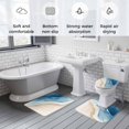 thumbnail image 6 of Blue Brown Bathroom Rugs Set Waves Watercolor Gradient Abstract Beach Non Slip Absorbent Soft Bath Mats 3 Piece Set with Bathroom Rug, U-Shaped Floor Mat, Toilet Seat Cover Large Size, 6 of 9