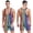 Rainbow, variant on Men's Striped Wrestling Singlet U Neck Sleeveless Racerback Boxer Leotard Sportwear Hot Pink S