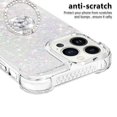 thumbnail image 3 of Funda para iPhone 14 Pro con Brillo Líquido Flotante, Purpurina, Parachoques y Anillo Giratorio Soporte, 3 of 5