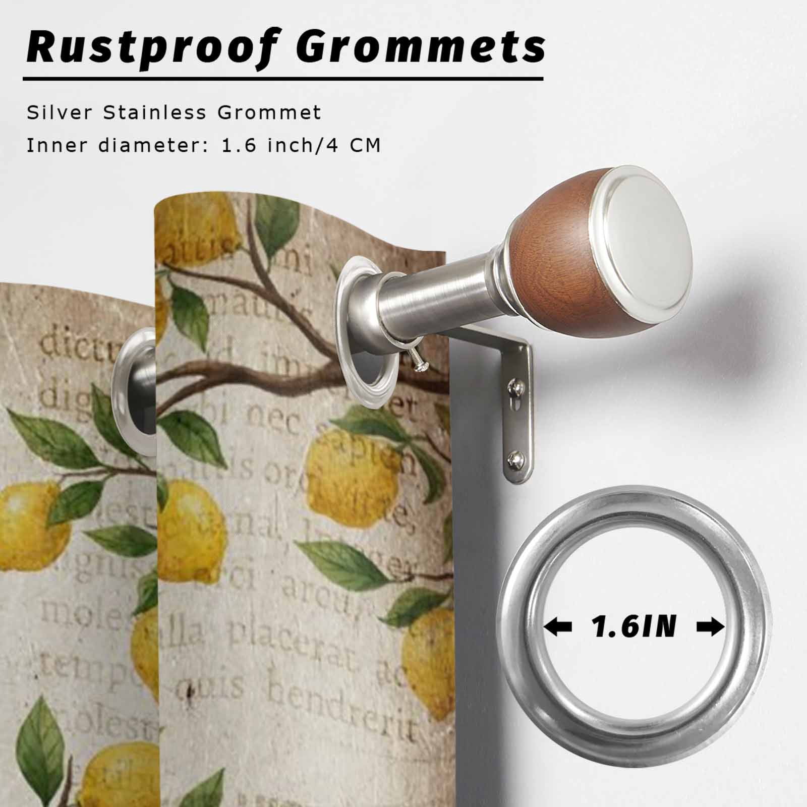 Outdoor Curtains for Patio Waterproof, Lemon Gnomes Windproof Pravicy Outside Porch Blackout Curtain, Summer Vintage Tropical Lemon Fruits Sun Blocking Grommets Curtains for Cabana 2 Panels 54"x108"