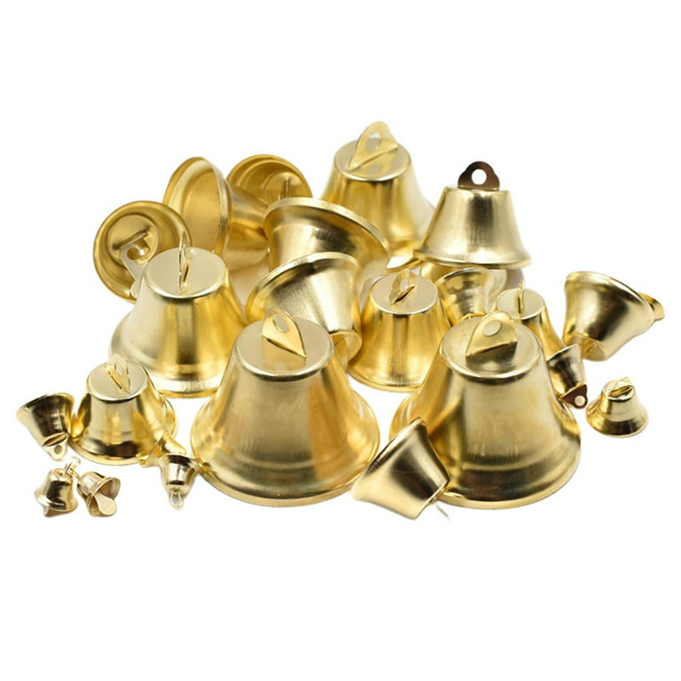 YIJU 100pcs Bells Colorful Christmas Metal Bells Craft for Party Wedding Decorations DIY , Bells, Size: 16mm 20mm 25mm 30mm 35mm, Gold