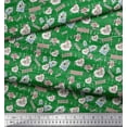 thumbnail image 3 of Soimoi Green Rayon Crepe Fabric Floral & Letter Vintage Print Sewing Fabric Yard 46 Inch Wide, 3 of 3