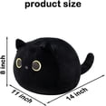 thumbnail image 2 of Almohada de juguete de peluche de gato negro 3D, peluche de gato negro gordo, almohadas Kawaii, almohada de gato, diseño de forma de gato Kawaii Lumb, 2 of 5