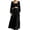 02 Black, variant on Womens Sets 2 Piece Outfits Skirts Summer Trendy Spaghetti Strap Ruffled Crop Top & High Waist Maxi Skirt Casual Going Out Vacation
