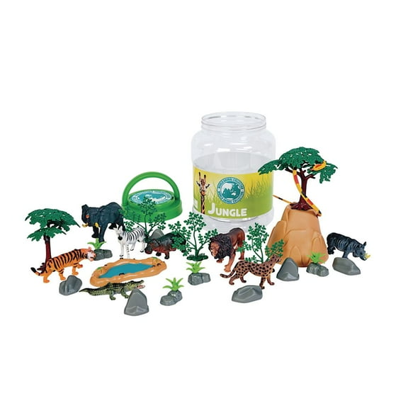 Excellerations Jungle Animal Bucket - Set of 31 Pieces