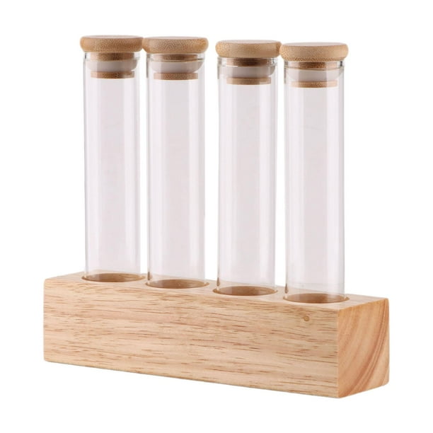 Recipientes de vidrio para almacenar granos de café Tubos para almacenar granos de café Prueba de granos de café 4 hoyos