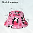 thumbnail image 4 of Daiia Panda Heart Valentine Pink Pattern Bucket Hat - Trendy Cotton Sun Hat for Beach, Golf, Fishing - Fun Outdoor Vacation Boonie for Men and Women, 4 of 9