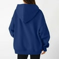 thumbnail image 4 of ClodeEU Women's Oversized Hoodies，Long Sleeve with Pocket， V Neck Pullover Fleece Sweatshirt Blue,Womens Plus XL, 4 of 8
