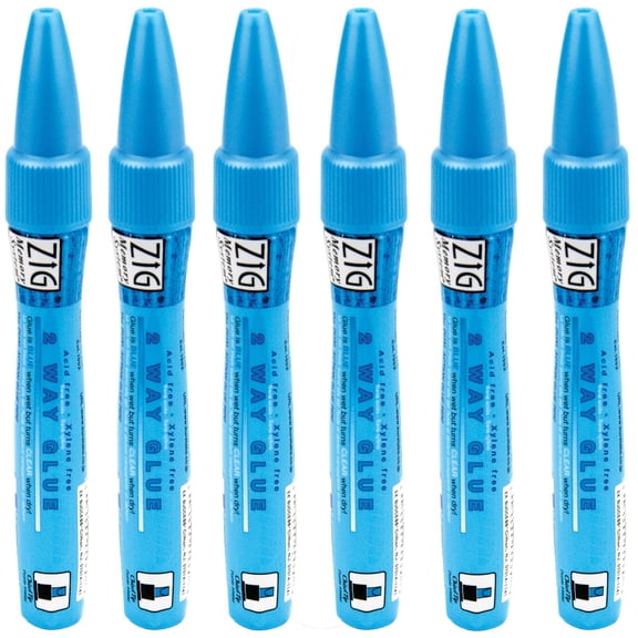 EK/Zig 2-Way Glue Pen Carded-Chisel Tip, Multipack Of 6