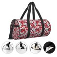 thumbnail image 5 of Fotbe Red Hawthorn Pattern Foldable Sports Gym Bag with Wet Dry Pocket, Ultralight Travel Bag, Large Capacity Duffel Bag, Splash Proof Carry on Bag, Overnight Bag, Weekender Bag, 5 of 8