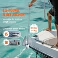thumbnail image 3 of VEVOR Fluke Style Anchor Kit, 8.5 LBS Hot-Dipped Galvanized Steel Fluke Anchor with 7.9' Chain, 75' Rope and Two 0.4" Shackles, Marine Boat Anchor for Small Vessels Under 18', Seas, Rivers, 3 of 9