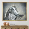 thumbnail image 2 of Designart 'Black and White Portrait Of A Wild Horse' Farmhouse Framed Canvas Wall Art Print, 2 of 5