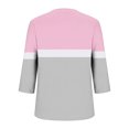 thumbnail image 5 of Fengqque Women's Plus Size V Neck T Shirts 3/4 Length Sleeve Tops Loose Fit Casual Dressy Blouses Tees Gray L(L), 5 of 5