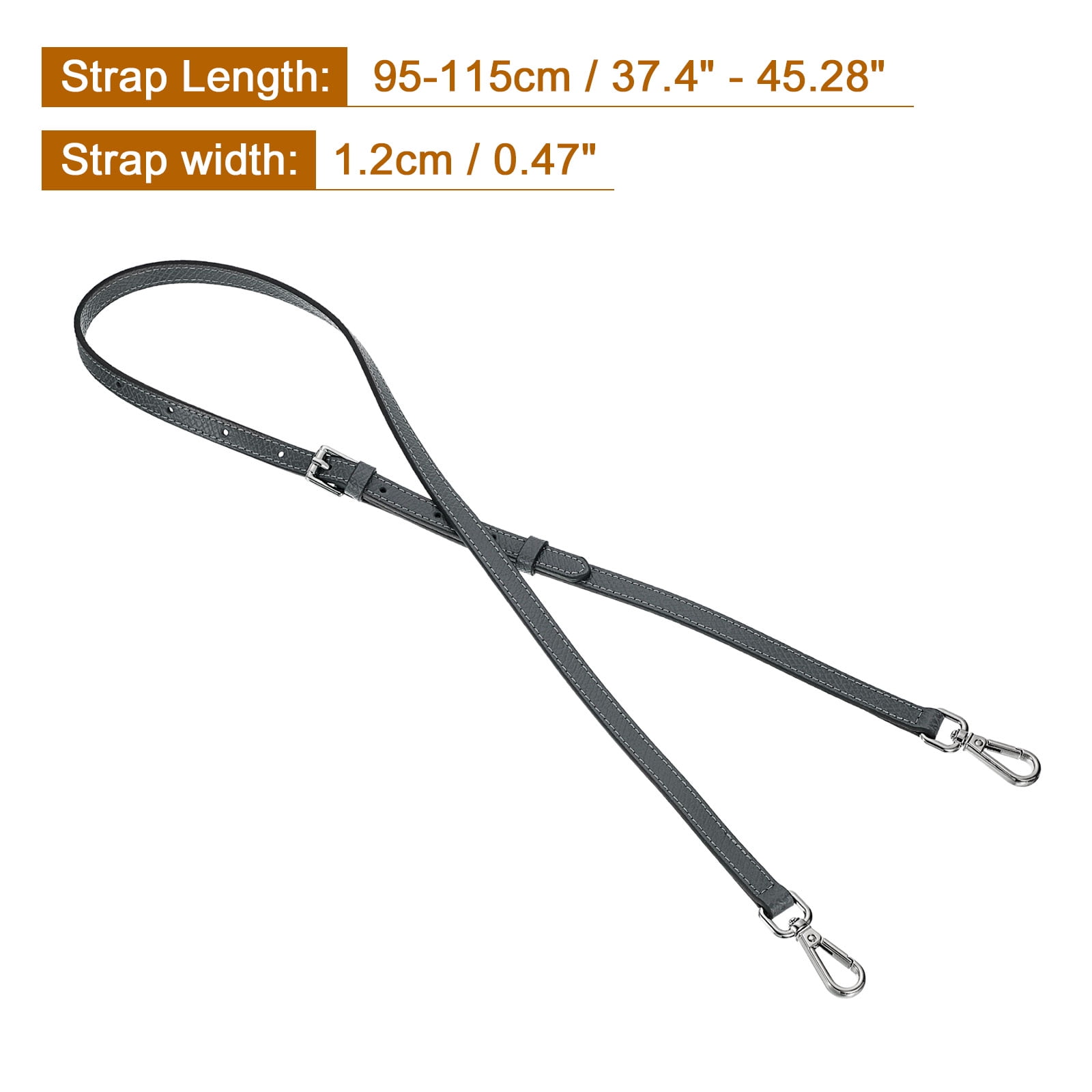 Leather Strap Kit, 95-115cm Crossbody Adjustable Leather Shoulder Strap Conversion Kit for Mini Pouch Handbags Purse Straps Crossbody, Gray
